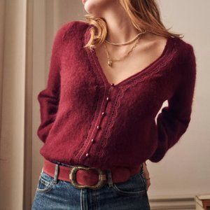 Sezane Clara Cardigan Burgundy